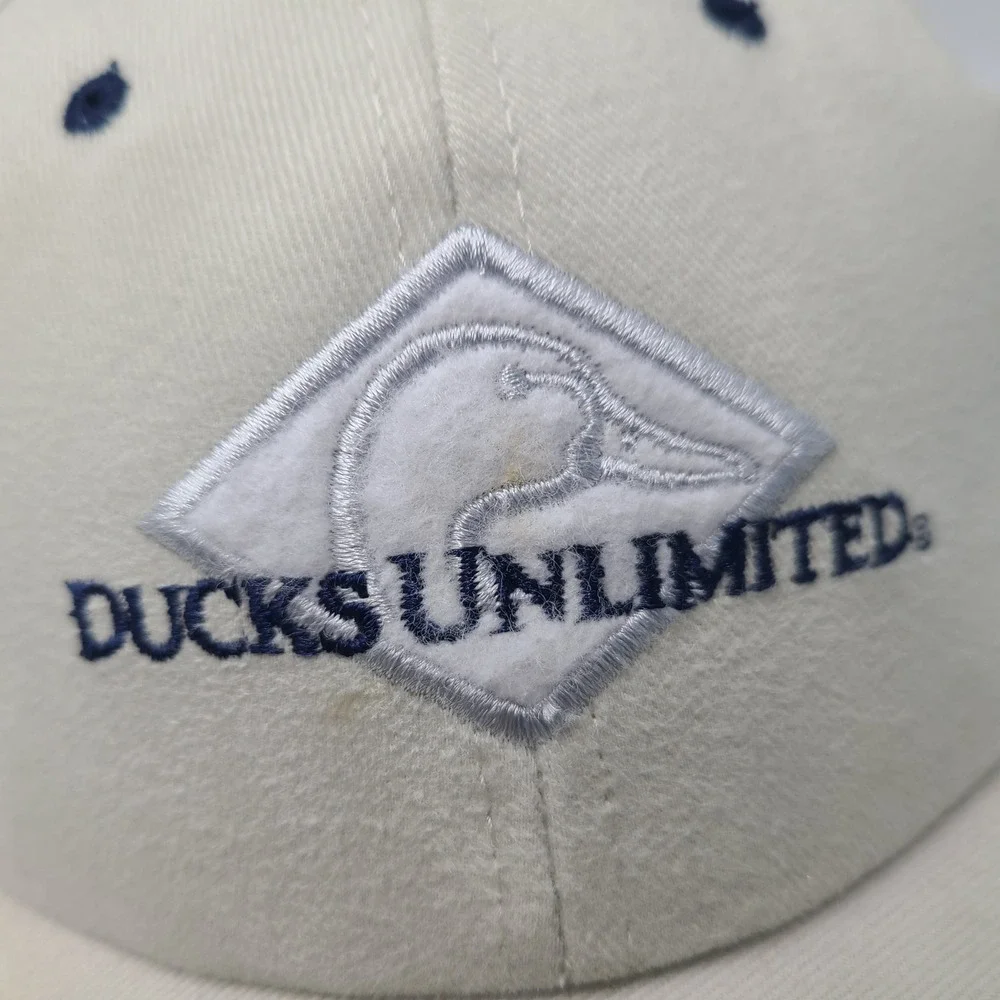 Ducks Unlimited Hat Strapback (Fits Small) Beige Blue Outdoors Hunt Casual‎ Men